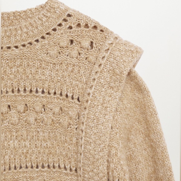 Mango Wool- blend Knit Sweater in Oatmeal Color - Picture 3 of 15